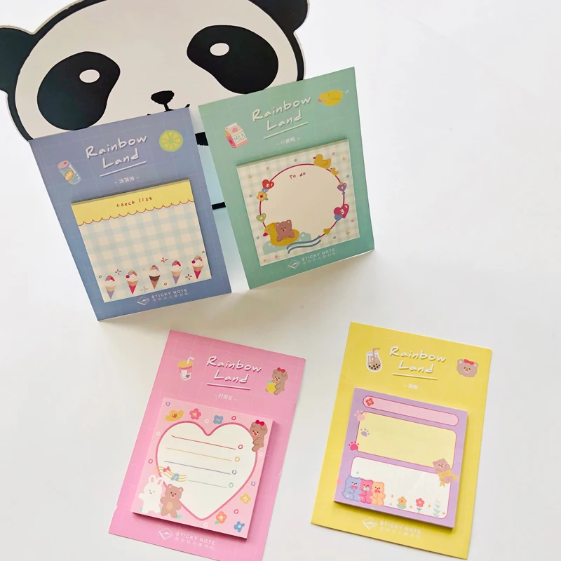 30 страниц Kawaii Медведь Друзья сердце мороженое Набор стикеров для заметок