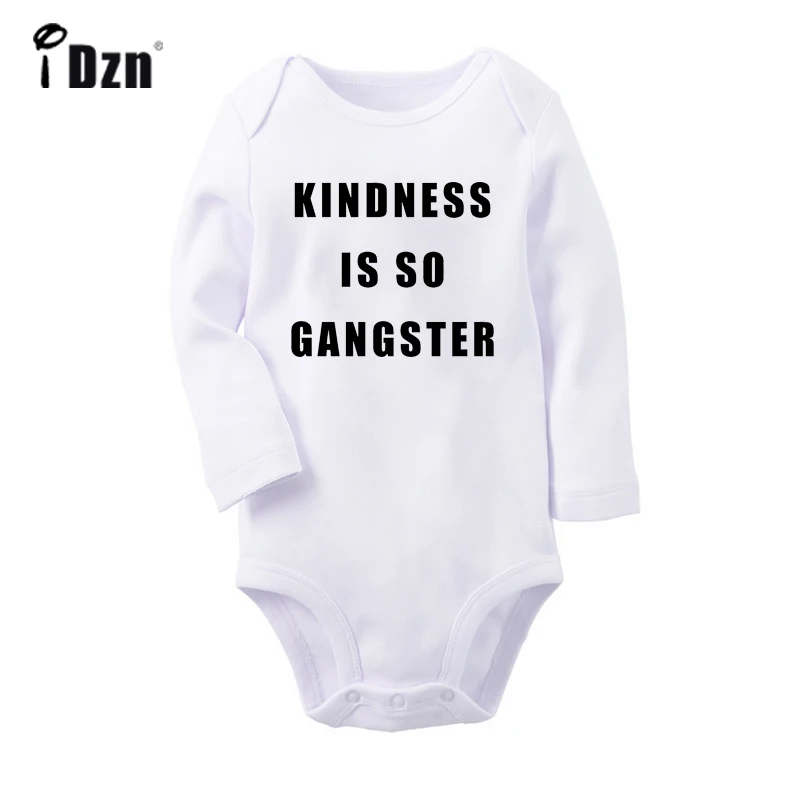 KINDNESS Is So GANGSTER Shenanigan Enthusiast Good Day for a Ride Newborn Baby Outfits Long Sleeve Jumpsuit 100% Cotton