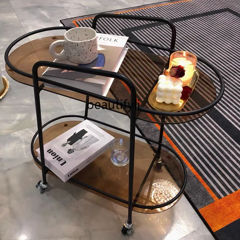 Скандинавский диван-тележка GY домашний мобильный стеллаж для хранения винный