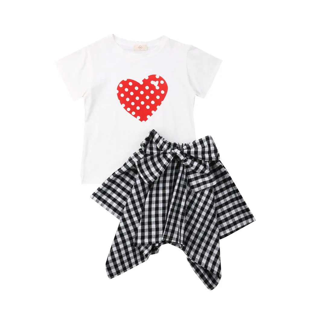Футболка в горошек с короткими рукавами и надписью Love для маленьких девочек топы