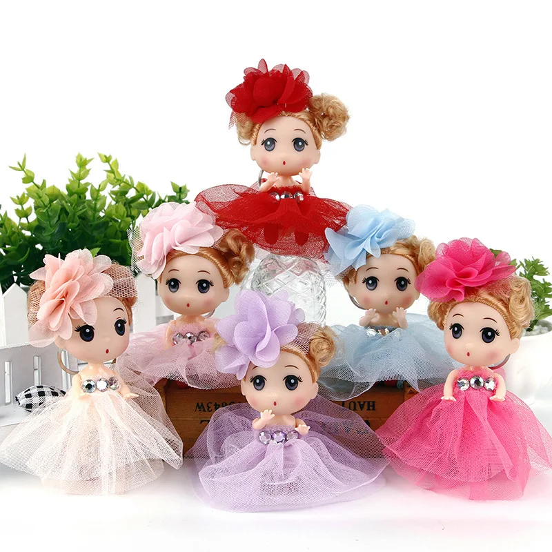 12 см большая голова цветок принцесса спутанная кукла толстый ребенок брелок с