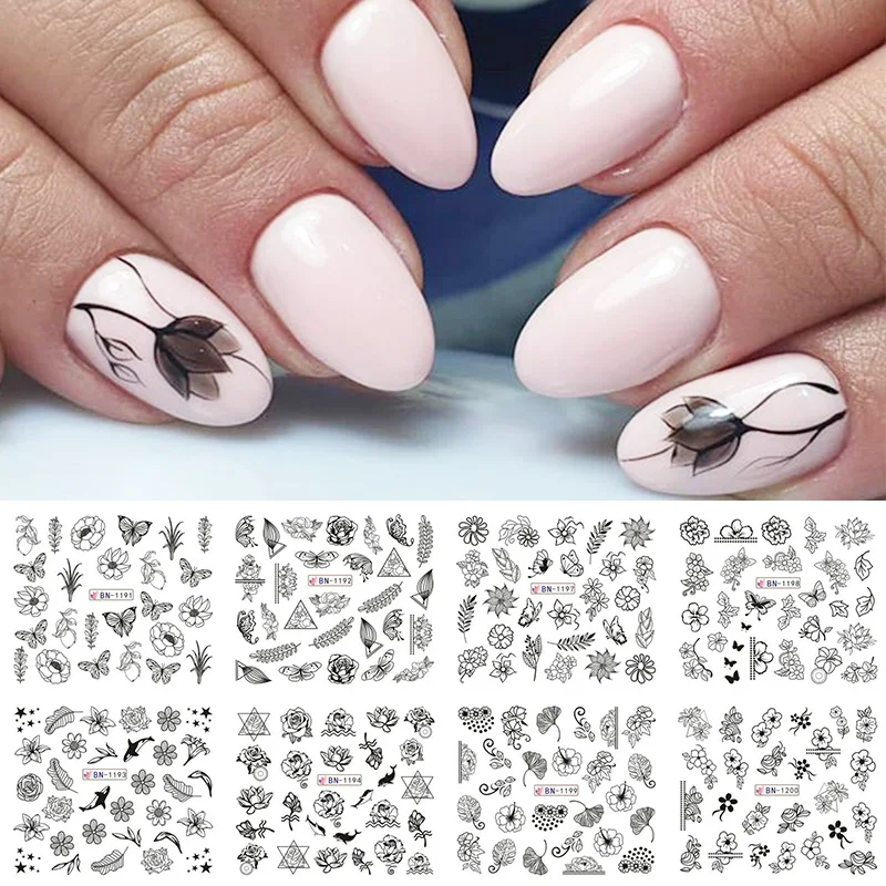 1 шт. Водные Переводные картинки слайдер с цветочными листочками переводные