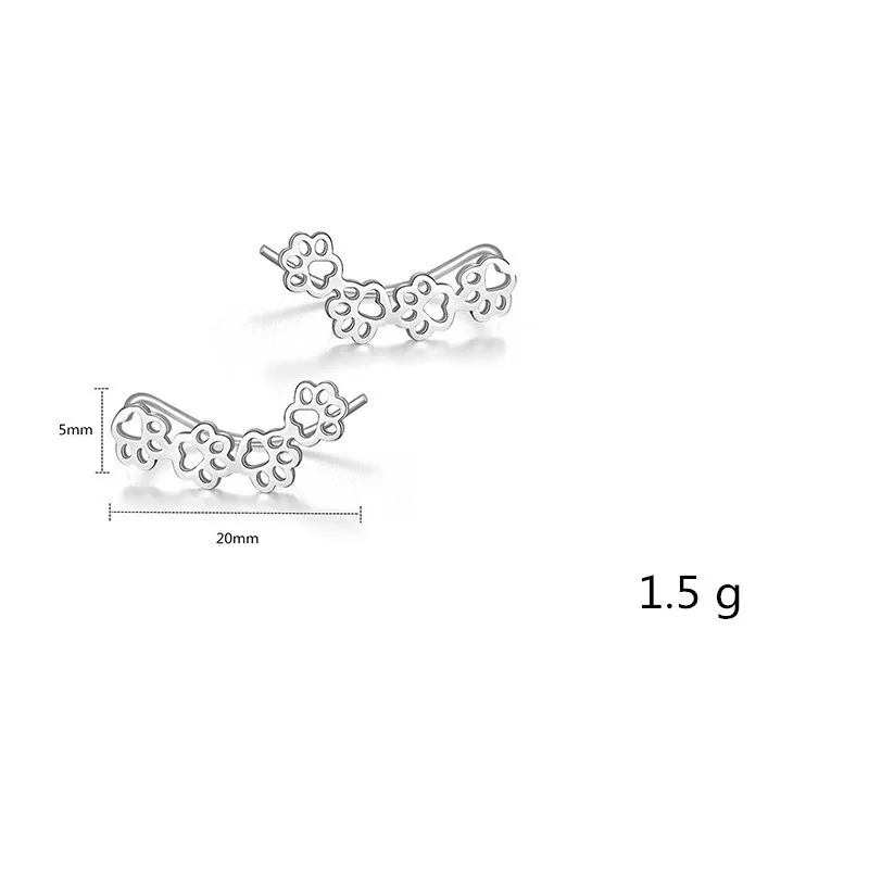 Женские серьги-пусеты в виде кошачьих ушей Серьги-пусеты из серебра 925 пробы