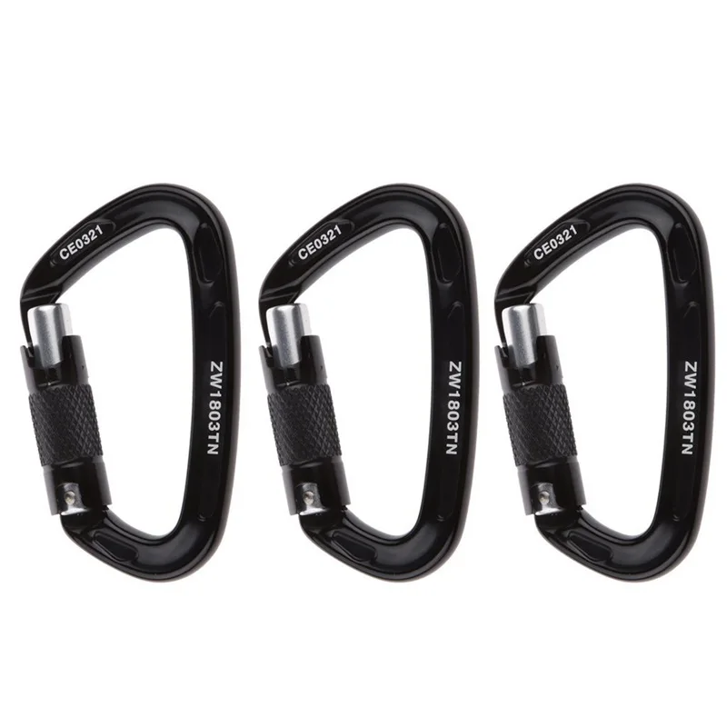 3 шт./упак. 24KN Алюминий карабин d образной пряжкой Обувь для альпинизма