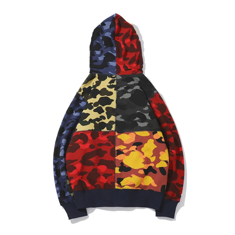 

Goth Hoodie Women Full Panda Embroidery Harajuku Zipper Man Hip Hop Hooded Patchwork
