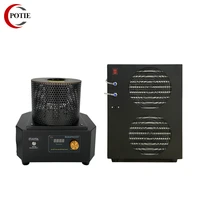 3kg 1400 degree 220v mini portable induction melting furnace with water chiller for gold silver copper smelting machine