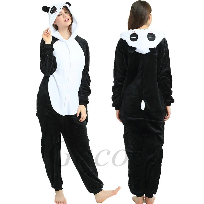 Kigurumi Licorne Panda Onesies Women Winter Animal Unicorn Pajamas Girls Boys Costumes Adults Nightie Flannel Sleepwear |