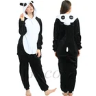 Кигуруми единороги Ползунки панда женские зимние пижамы в виде животных единорога для девочек и мальчиков костюмы для взрослых Ночная сорочка Фланелевая Пижама