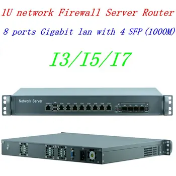 1U Firewall Network Appliance Hardware with 8 Gigabit lan 4 SFP ports Intel Core i7 4770 4G RAM 32G SSD Mikrotik PFSense ROS