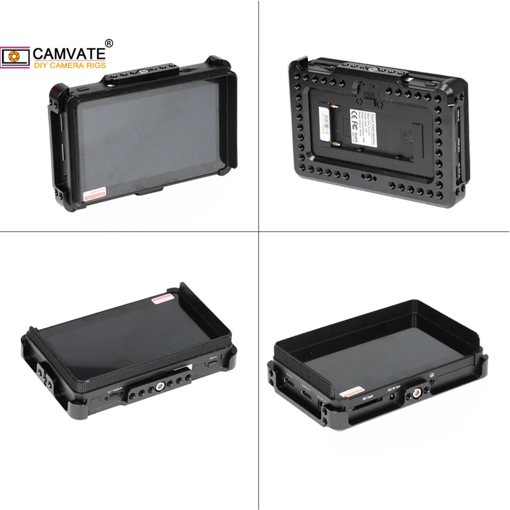 

CAMVATE Director's Monitor Cage With 1/4"-20 Mounting Holes Bracket Exclusively For FeelWorld F6 Plus On-Camera 5.5" Monitor