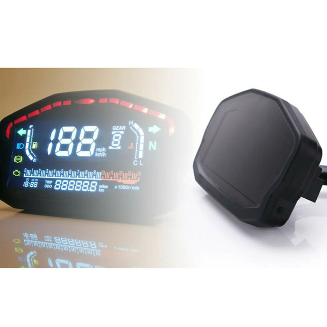 

MPH Gauge Motorcycle Odometer 1pc Digital Universal Speedometer Tachometer