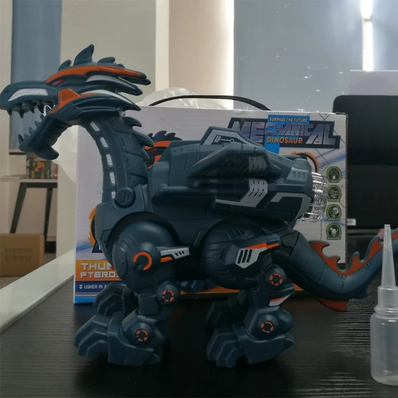 

Q0KB Electric Walking Dinosaur Model Spray Mechanical Dragon Toy with Light Sound Kids Birthday Gifts