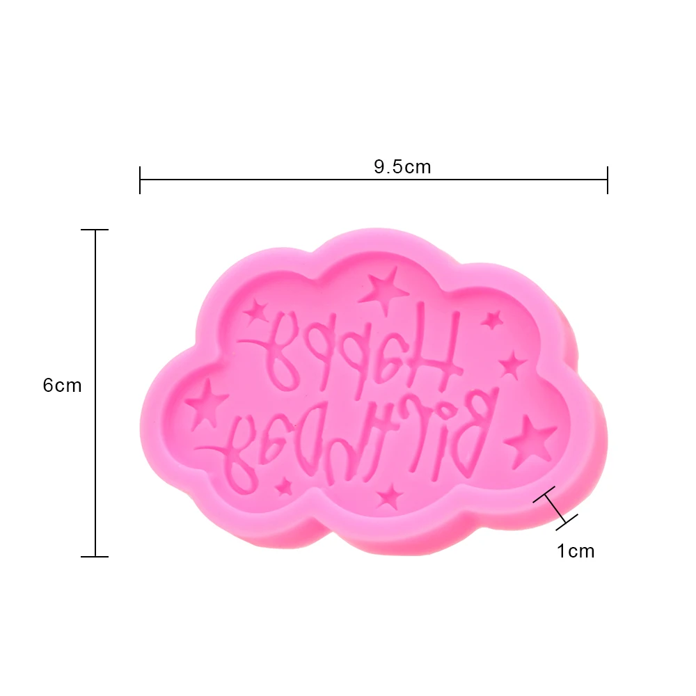 

Silicone Mold Baking Tools Happy Birthday letters Fondant Tools DIY Cloud Shape Cake Dessert Decorators Moulds