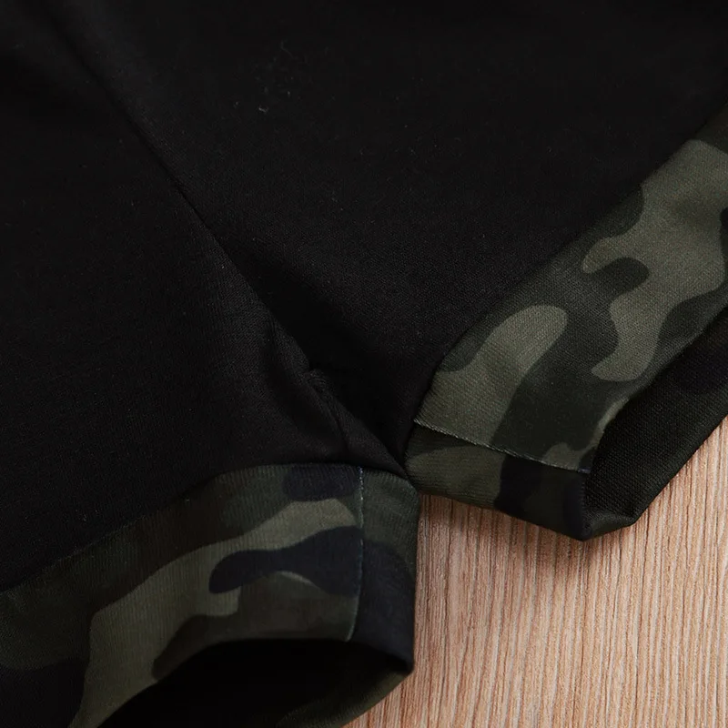 

2020 Cotton Baby Boy Clothes Grey Short Sleeve Letters Tops Camouflage Shorts Summer Boys Clothing Kids Outfits roupas infantis