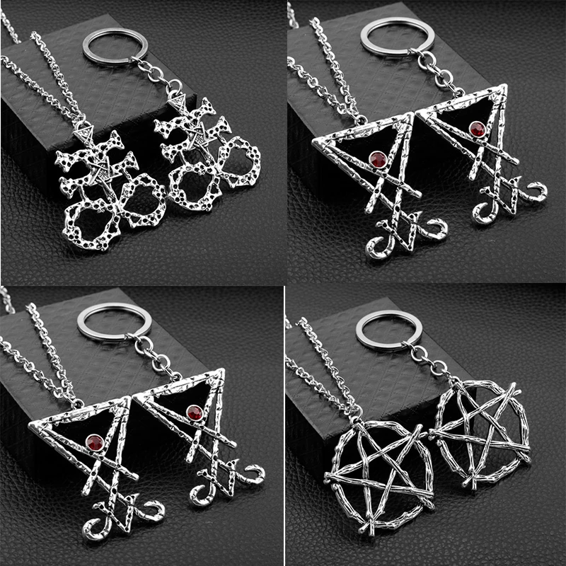 Винтажный крутой металлический Люцифер геометрический амулет Baphomet ожерелье из