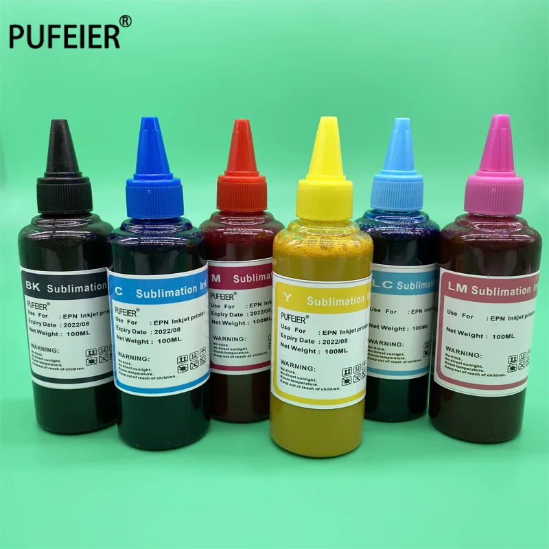 6 бутылок стандартные сублимационные чернила с термопрессом для струйного