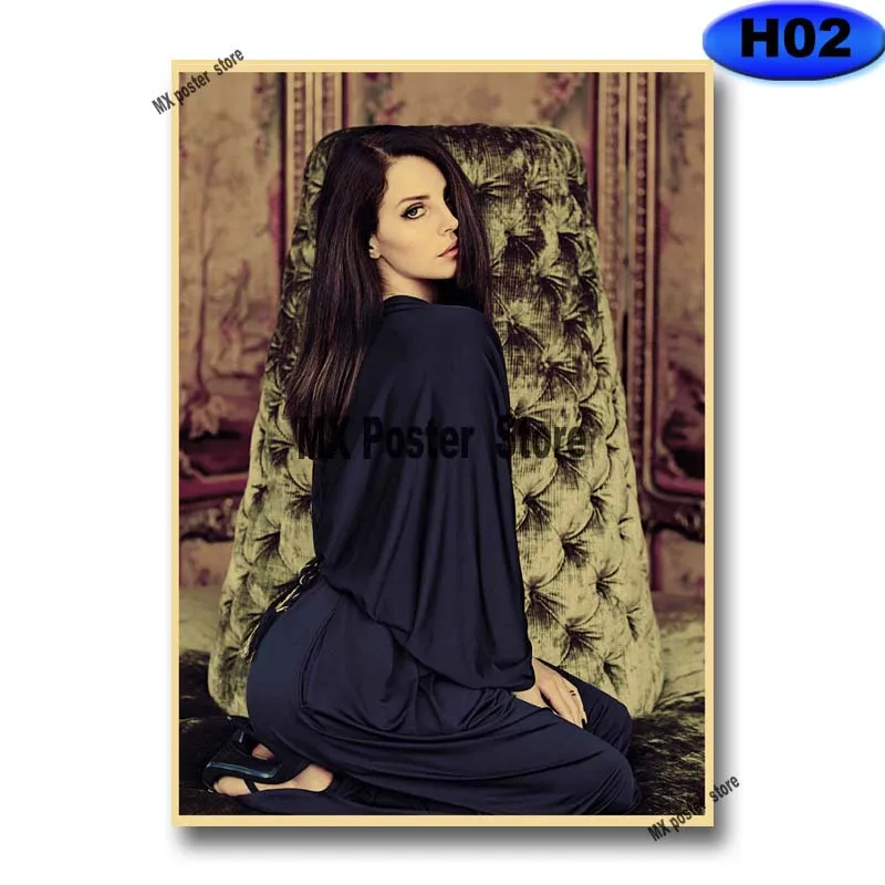 Постеры Лана Дель Рей из крафтовой бумаги в стиле ретро постер с HD-печатью для