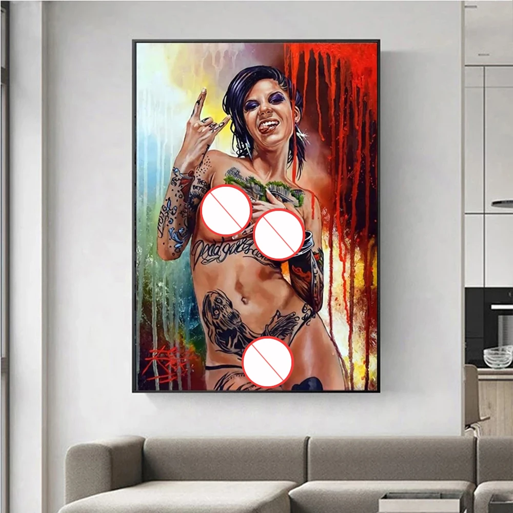 Художественная татуировка женский бар холст живопись художественные подвесные