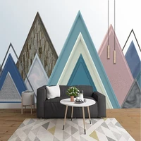 custom any size wall mural abstract geometric pattern wallpapers 3d stereoscopic colorful triangle decoration painting papel