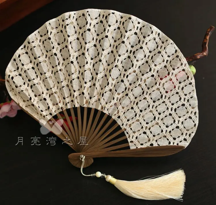 Хлопковый сетчатый веер в виде ракушки подсолнуха маленький для переноски