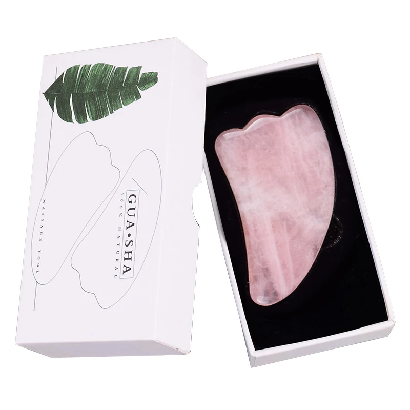 

Face Gua Sha Scraper Natural Rose Quartz Healing Stone for Facial Skin Care Wrinkle Remover Tools Pink Crystal Gouache Scraper