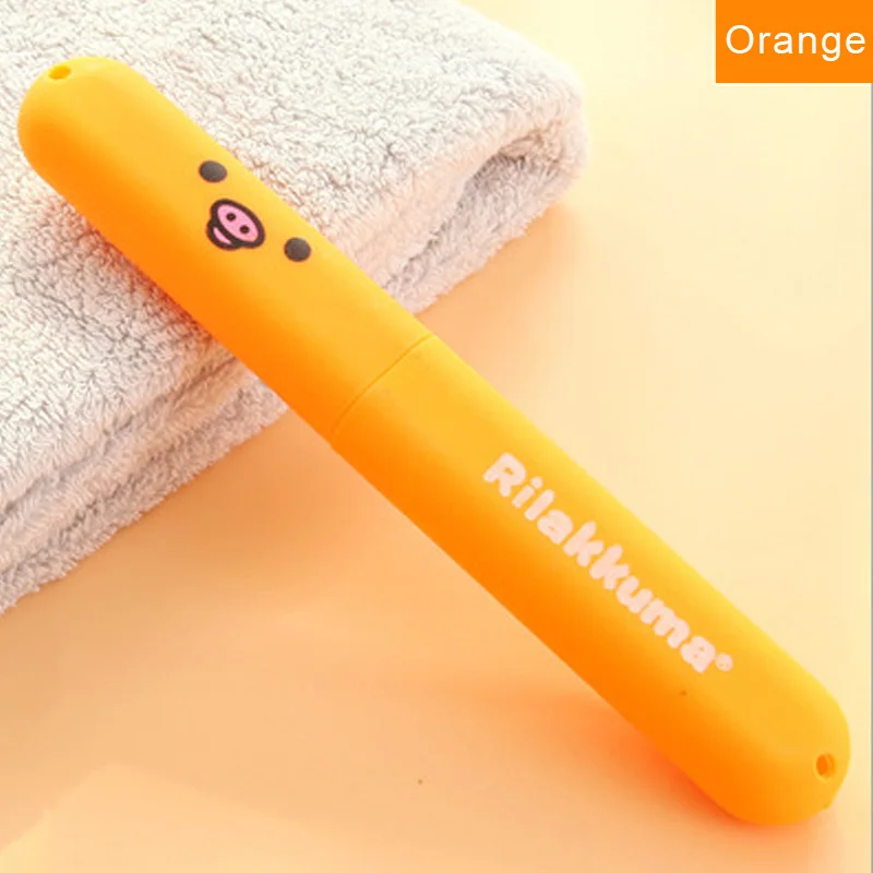 Orange GUNOT Портативный Зубная щётка Чехол Органайзер для зубных щеток Держатель для путешествий Ванная комната контейнер для хранения, для ванной украшения аксессуары - Цвет: Orange