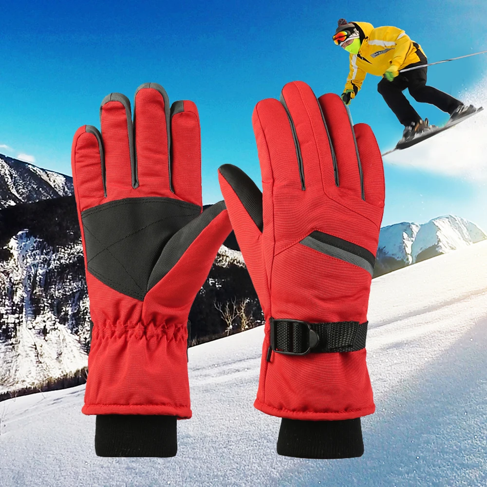 Женские и мужские Детские водонепроницаемые лыжные перчатки зимние для
