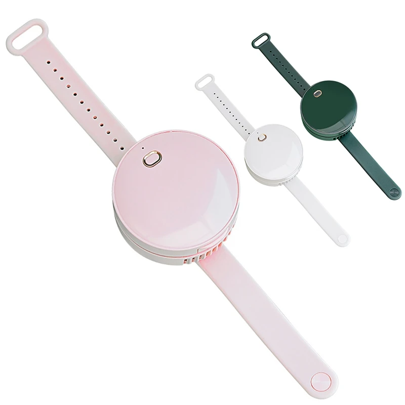 

Wrist Fan Mini Portable Rechargeable 1200MAh Battery with Vanity Mirror Leafless Watch Fan