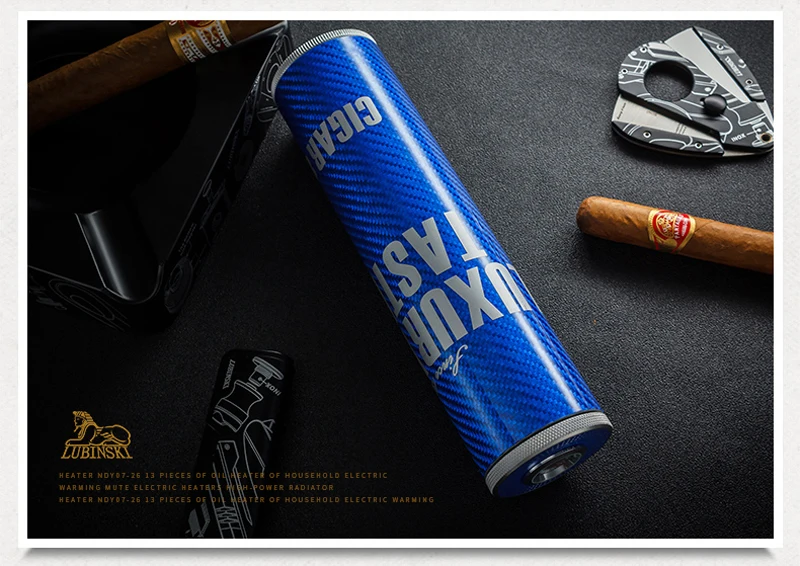 LUBINSKI труба металлическая для сигары путешествия Humidor коробка 3 трубки Чехол