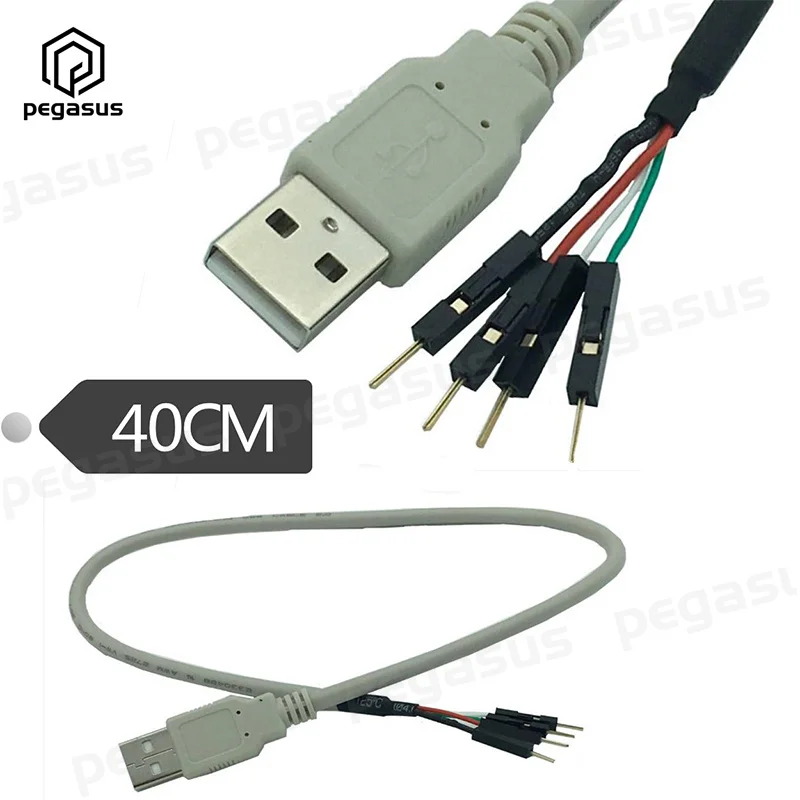 

40CM USB2.0 A Male to DuPont 2.54mm Housing Male*4pcs Cable