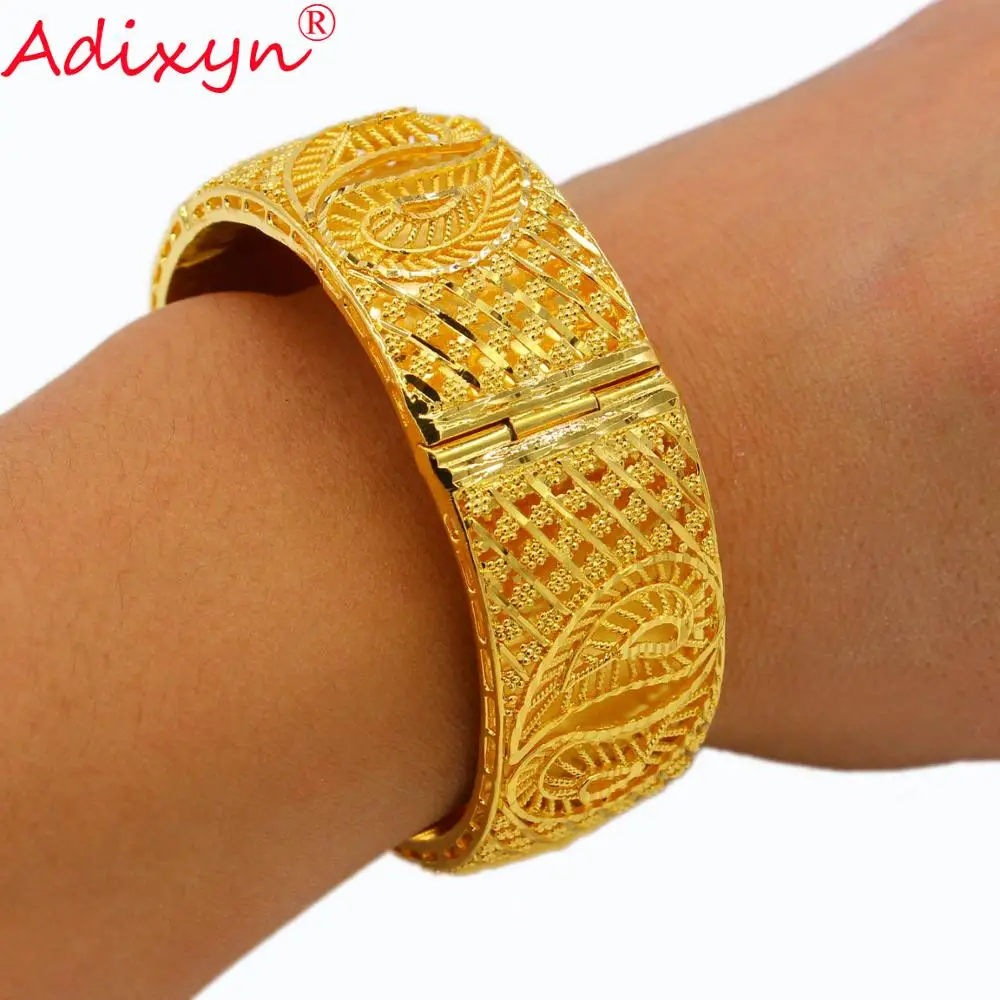 Adixyn Индия 24 К золото цвет браслеты для женщин в эфиопском африканском стиле