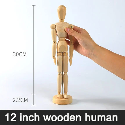 wooden human 3 Деревянный Ручной человек Деревянный Рисунок эскиз Манекен Модель художника подвижные конечности человека мужские миниатюры фигурки украшения ремесла - Цвет: wooden human 3