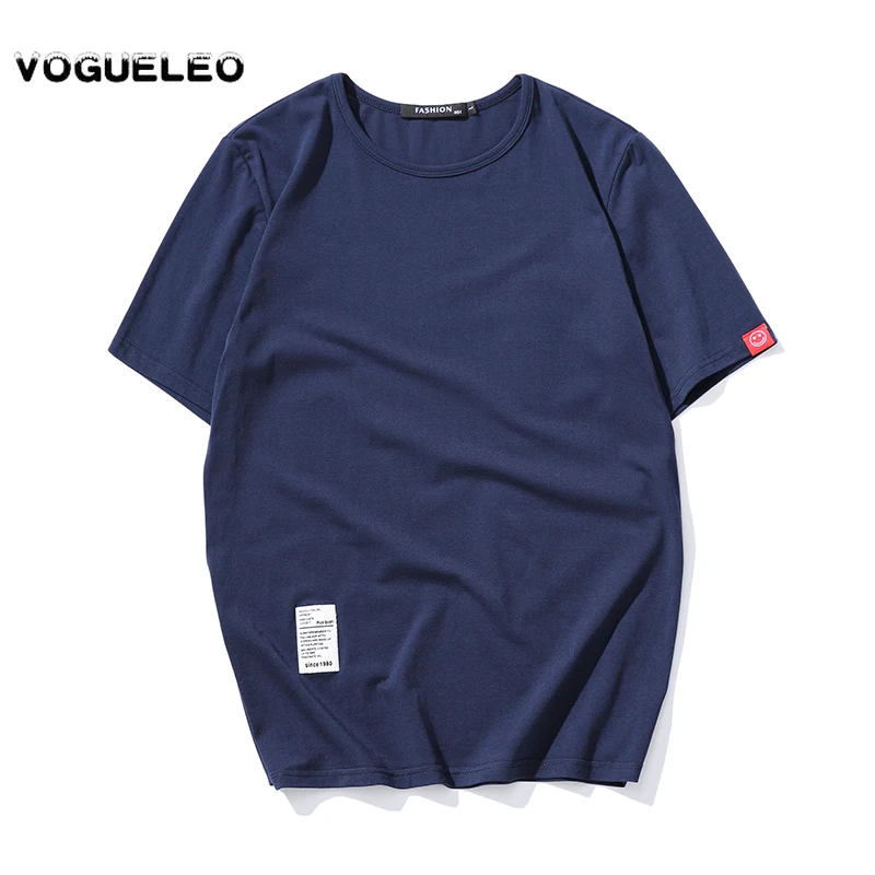 Мужская хлопковая футболка VOGUELEO повседневная Однотонная в стиле хип хоп размеры