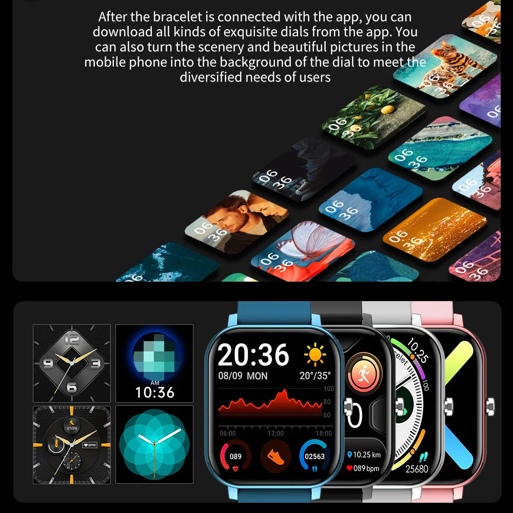 bluetooth call smart watch men women blood pressure heart rate monitor smartwatch music player fitness tracker watch clock pk p8 free global shipping