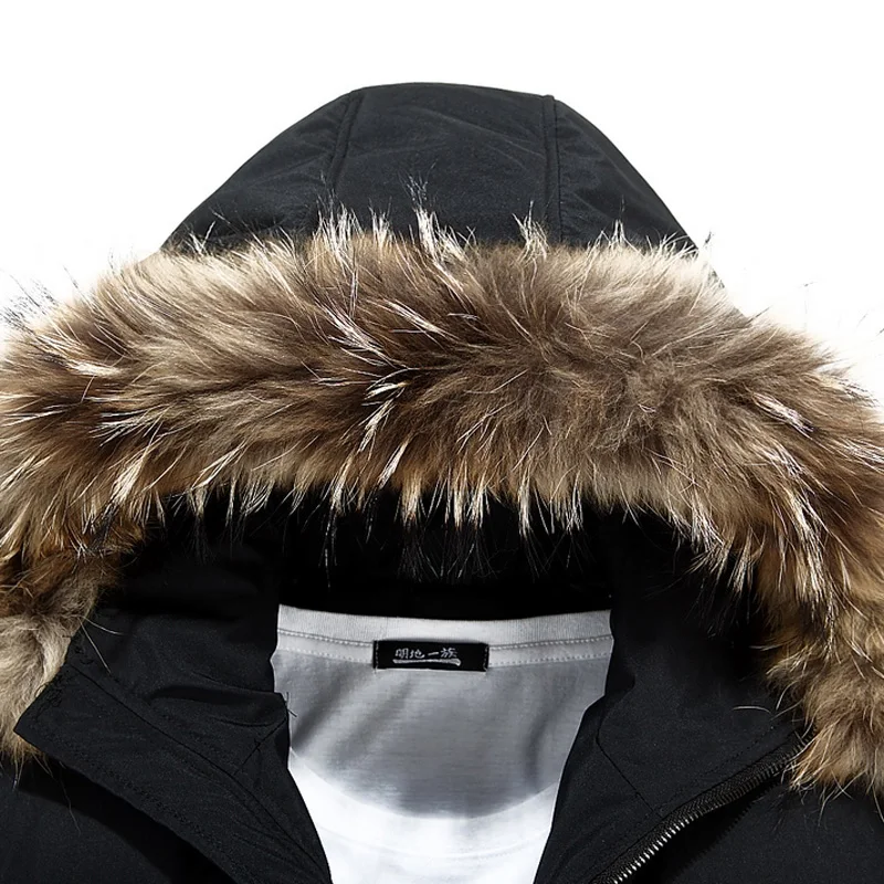 

Men 2020 Winter New Casual Faux Fur Collar Long Thick Parkas Jacket Coat Men Outwear Hooded Pockets Waterproof Jackets Parka Men