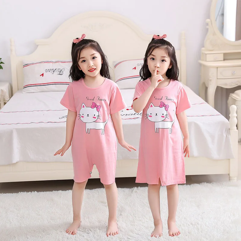 Children's Nightdress Girls' Cotton Baby Family Matching Outfits Children Clothing Girls Blanket Sleeper Pajama Set |