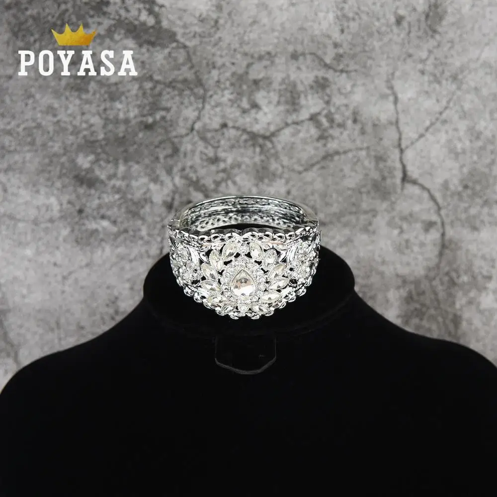 Роскошный комплект свадебных украшений ожерелье с разноцветными кристаллами