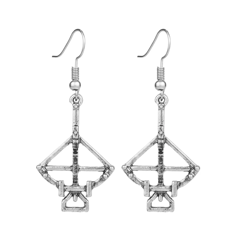 Висячие серьги Ходячие мертвецы зомби арбалет лук стрела пистолет висячие для