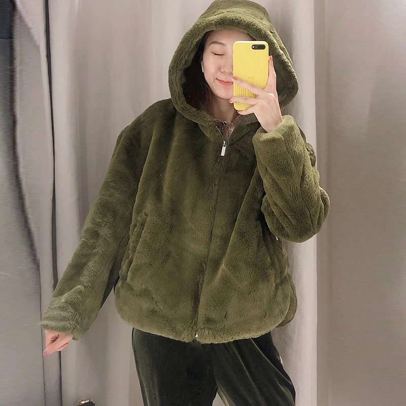 Осень зима 2020 мягкое толстое теплое пальто из искусственного меха Женская