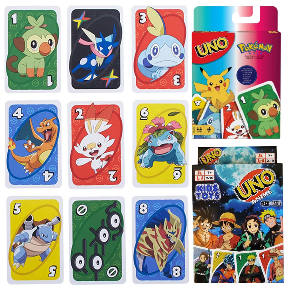 Juego de cartas de Pok&eacute;mon UNO, entretenimiento familiar, cartas de mesa, p&oacute;ker, juguete para ni&ntilde;os, regalo de Navidad-1