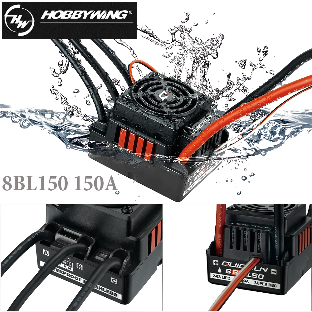 Бесщеточный водонепроницаемый Сенсорный ESC с 6V 3A BEC для 1:8 туристических