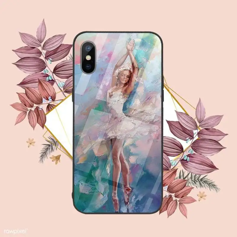 

Ballerina Dance Ballet Girl Shoes Phone Case Tempered glass For iphone 6 6S 7 8 plus X XS XR 11 12 mini PRO MAX