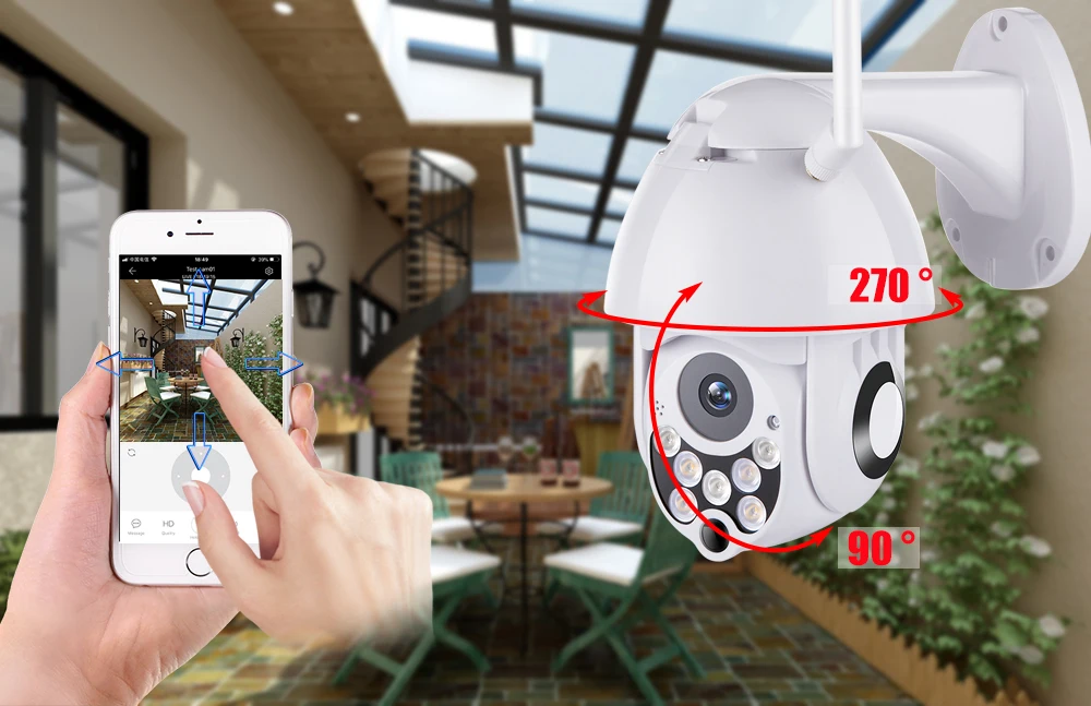 Wifi Камера уличная HD 1080P 2MP IP камера беспроводная PTZ скорость купольная CCTV Камера Безопасности s IP66 двухстороннее аудио наблюдение SD карта