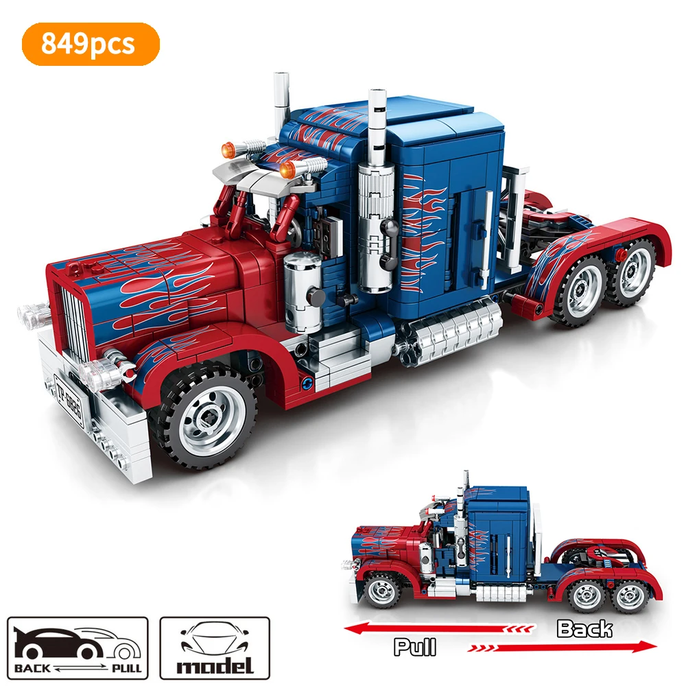 Тяжелые контейнерные грузовики модель 389 тянущийся автомобиль кирпичи