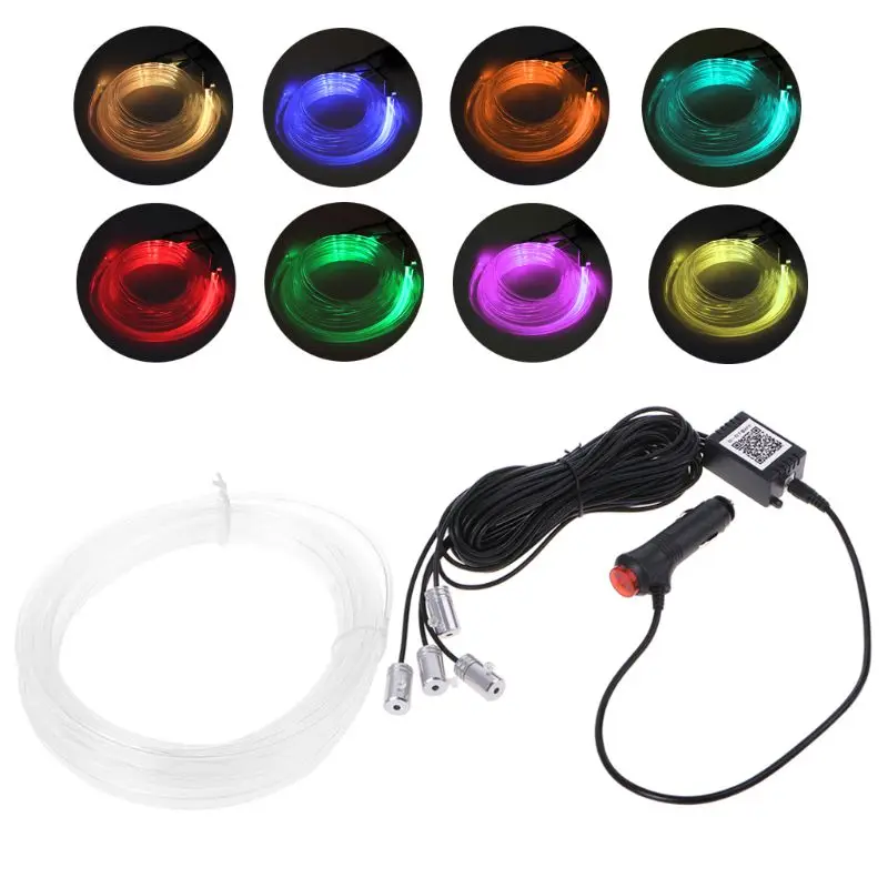 

4 In 1 5m Car Interior RGB LED Light Multicolor Controllable Atmosphere Lamp