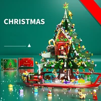 diy christmas creative building block toy boy girl gift christmas tree city party model handsome technology puzzles construction