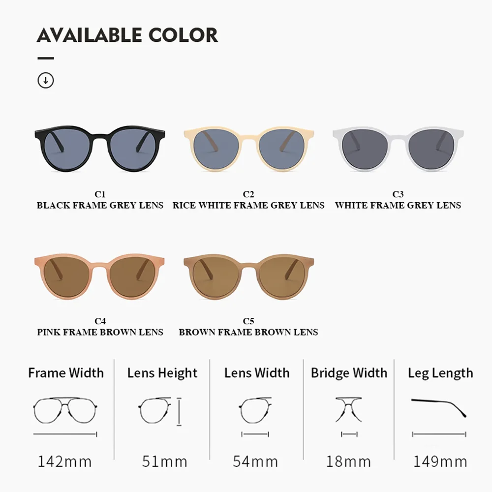 

New Retro Round Sunglasses Women Brand Designer Luxury Fashion Cat Eye Sun Glasses Ladies Small Black Oculos de sol feminino