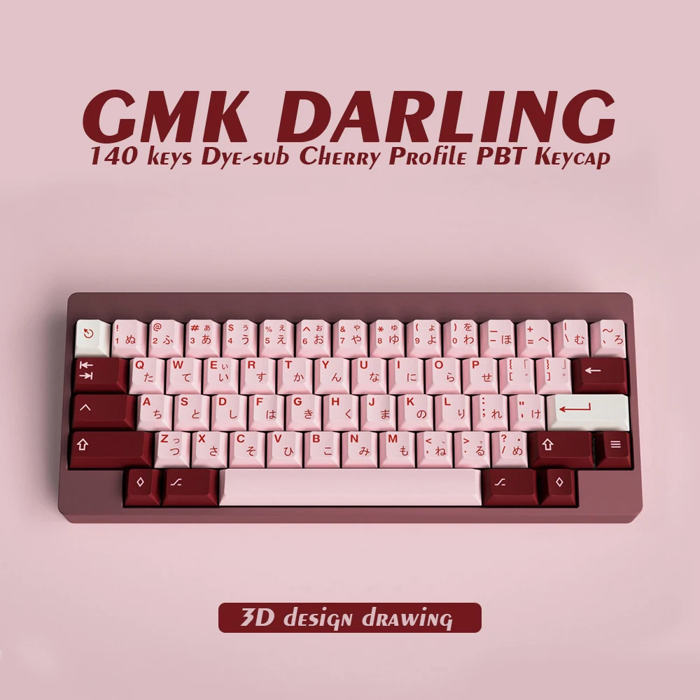 

PBT keycaps 140 Key Cherry Profile DYE SUB Personalized Japanese Darling Keycap For Cherry MX Switch Mechanical Keyboards