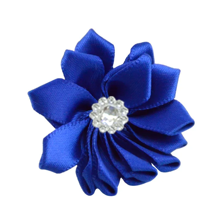 18-10pcs Nishine 1," 10 шт./лот 16 Petaled атлас с розочками лента цветы с жемчужной кнопкой используется для повязка на голову" сделай сам "заколки аксессуары для волос - Цвет: 18-10pcs
