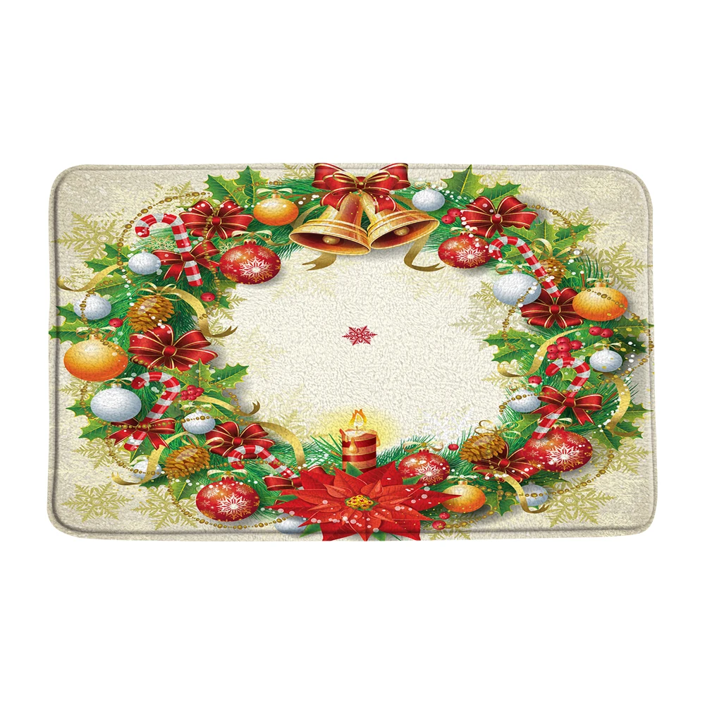 

Рождественский нескользящий коврик для ванной, Набор Санта-Клауса, напольные коврики для ванной с 3D принтом, фланелевый коврик для унитаза, ...